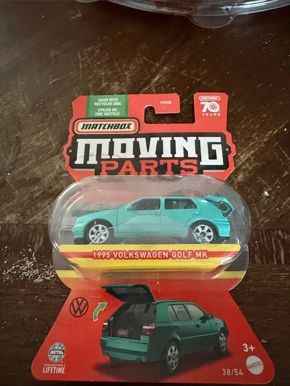 Matchbox Moving Parts 1995 Volkswagen Golf MK Toy Car - Teal